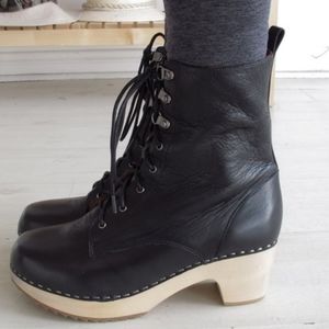 Gentle Soles Black Boots with Clog Heel